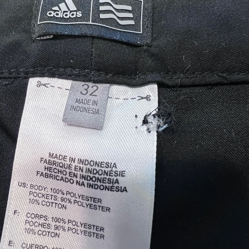 Adidas Mens Black Golf Shorts Performance‎ Flat Front Size 32